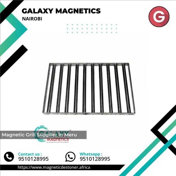 Magnetic Grill Installed In An Industrial Chute For Metal Separation