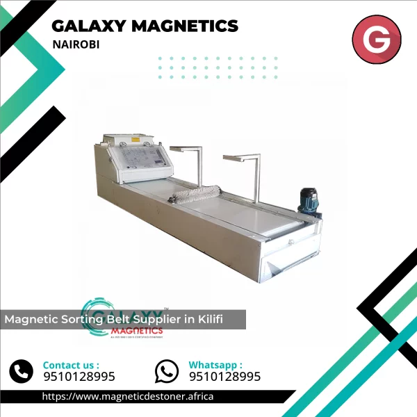Close-up View Of Magnetic Sorting Belt Used In Industrial Material Handling