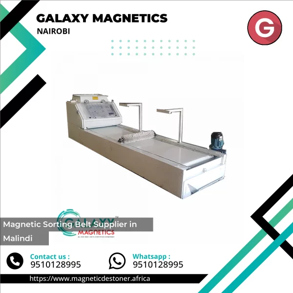 Industrial Magnetic Sorting Belt Operating Within A Bulk Material Processing Plant