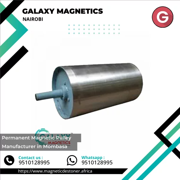 Permanent Magnetic Pulley Installed On Industrial Conveyor System