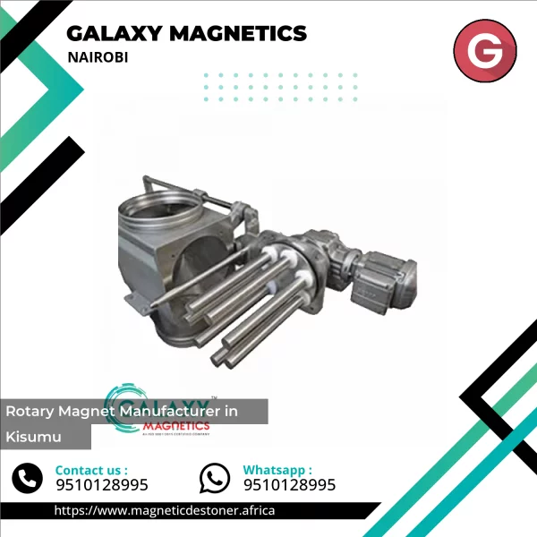 Rotary Magnet Installed On Conveyor System Removing Metal Debris From Bulk Material