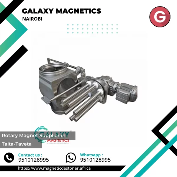 Industrial Rotary Magnet Installed In A Processing Plant For Metal Removal
