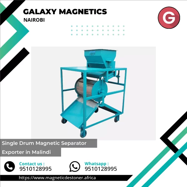 Single Drum Magnetic Separator Machine Installed In Industrial Site