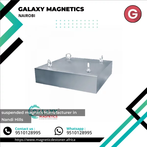 Industrial Suspended Magnet Installed Above Conveyor Belt Separating Metal Contaminants
