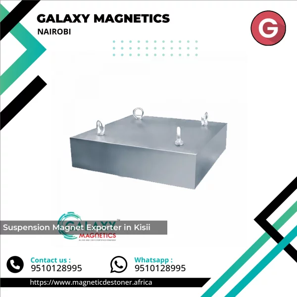 Suspension Magnet Installed Above A Conveyor Belt Capturing Metallic Contaminants