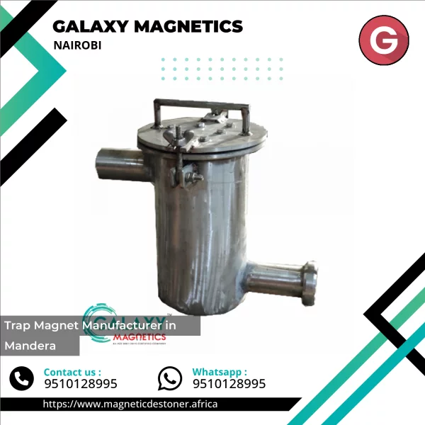 Industrial Trap Magnet Installed On Conveyor System Removing Metal Contaminants