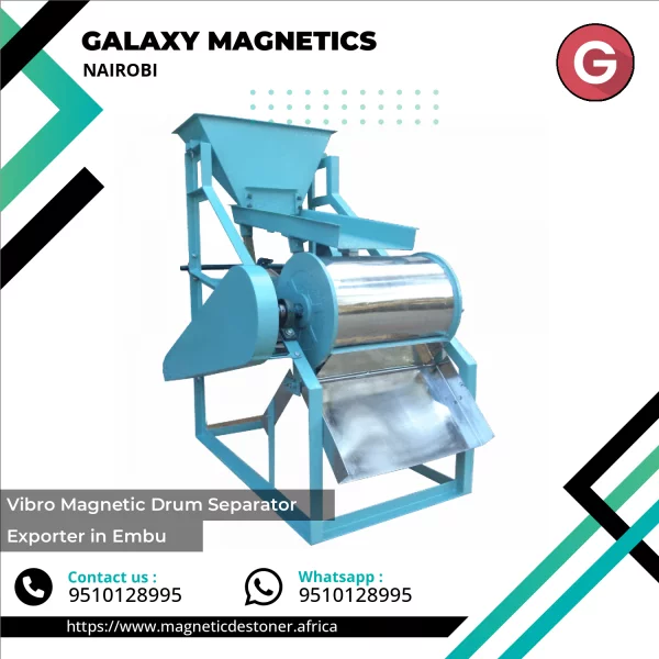 Industrial Vibro Magnetic Drum Separator Installed In An Industrial Setup