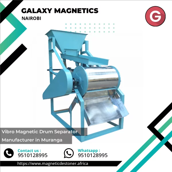 Industrial Vibro Magnetic Drum Separator Operating In Bulk Material Processing