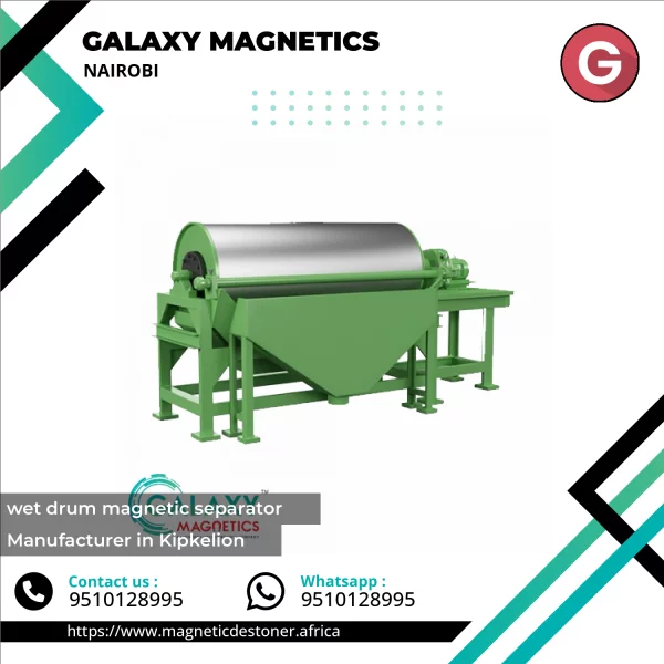 Wet Drum Magnetic Separator Operating In Industrial Plant