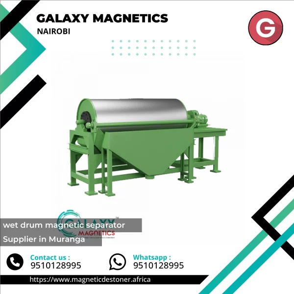 Wet Drum Magnetic Separator Installed In Industrial Setting Showing Magnetic Separation Process