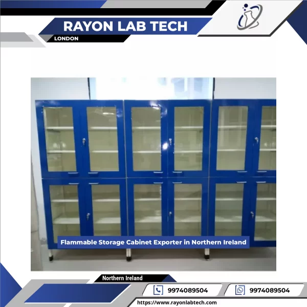 Flammable Storage Cabinet With Multiple Shelves And Secure Locking System