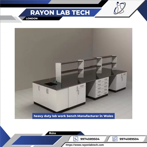 Heavy Duty Laboratory Work Bench With Steel Frame And Chemical Resistant Top