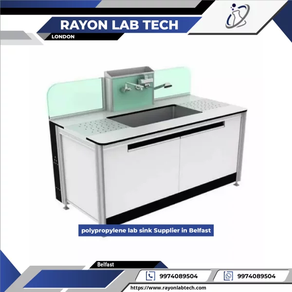 Polypropylene Laboratory Sink Installed On Countertop Showing Smooth Surface