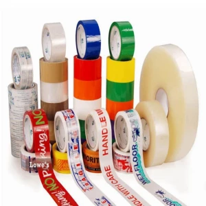Rolls Of BOPP Self Adhesive Tape Stacked In Warehouse