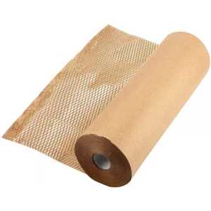 Paper Honeycomb Wrap Rolls Stacked For Industrial Packaging Use