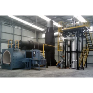 Industrial Waste Incinerator Machine Operating In A Factory Environment