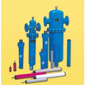 Industrial Air Filter Elements Arranged On Workshop Table