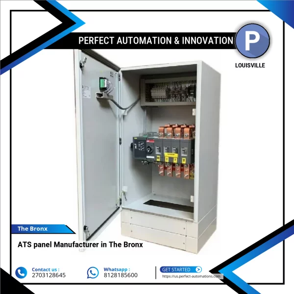 Automatic Transfer Switch Panel Installed In An Industrial Setup Showing Control Switches And Wiring