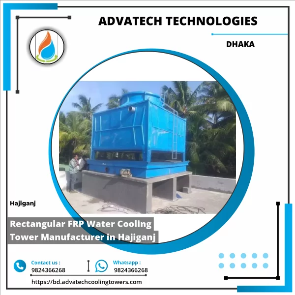 Rectangular FRP Water Cooling Tower Installed Outdoors