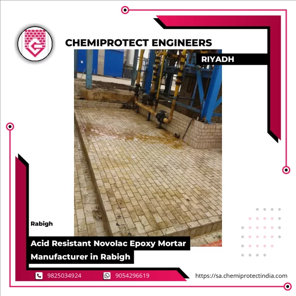 Acid Resistant Novolac Epoxy Mortar Applied On Industrial Floor Surface