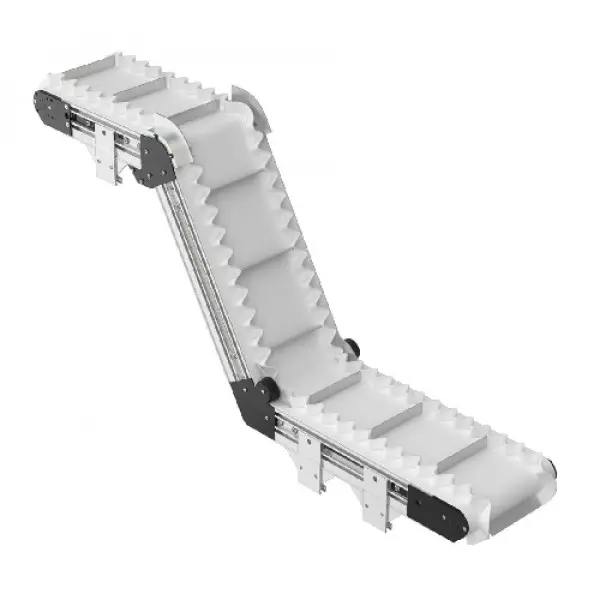 Sidewall Cleated Belt Conveyor Transporting Bulk Materials