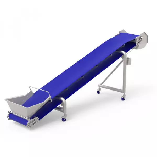 Trough Type Belt Conveyor Showing Durable Frame And Belt System