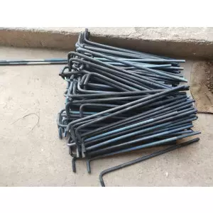 MS Foundation Bolt Showing Threaded End And Welded Plate Surface