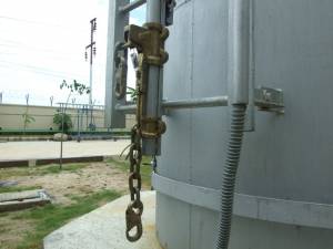 Industrial Worker Using Lifeline System For Fall Protection