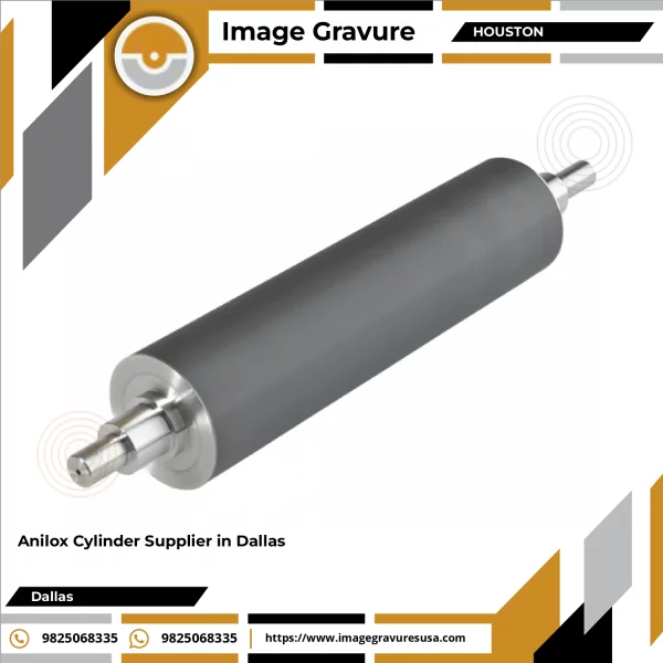 Close-up View Of Engraved Anilox Cylinder Showing Surface Pattern Used In Industrial Printing
