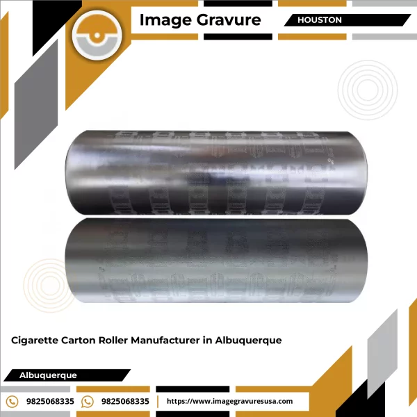 Close-up View Of A Cigarette Carton Roller Showing Detailed Engraved Patterns Used In Industrial Printing