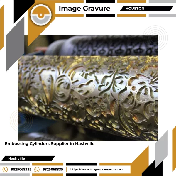 Close-up Of Engraved Metal Embossing Cylinder Showing Detailed Pattern Surface