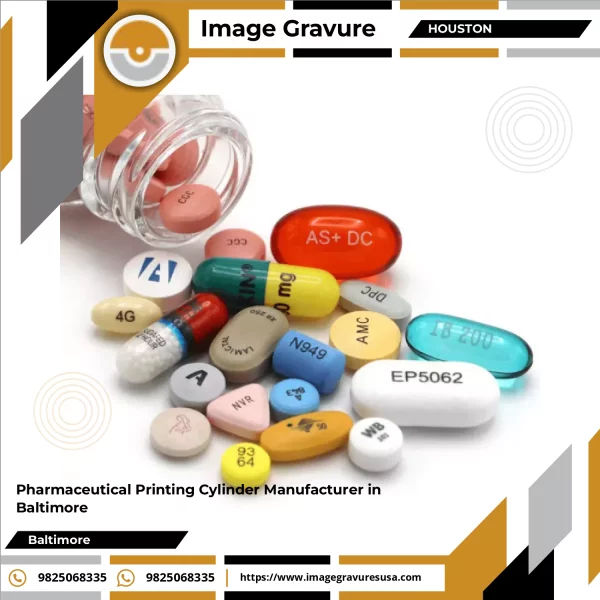Pharmaceutical Printing Cylinder Showing Detailed Engraved Surface For Packaging