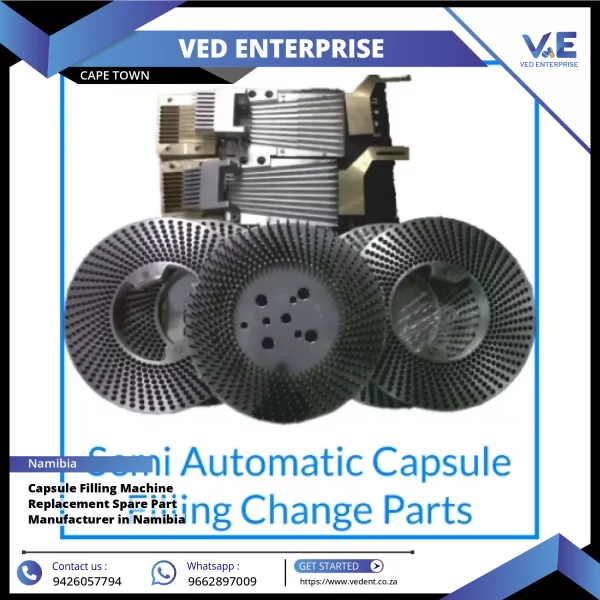 Capsule Filling Machine Spare Part Displayed On Workshop Table