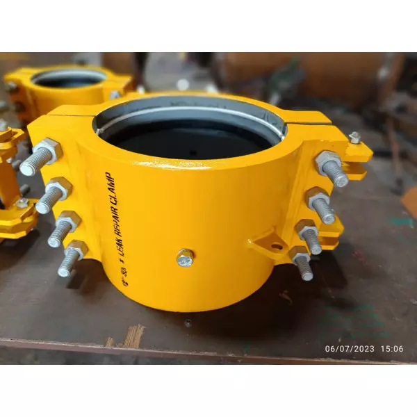 Pipeline Repair Clamp Installed On Damaged Pipe Section