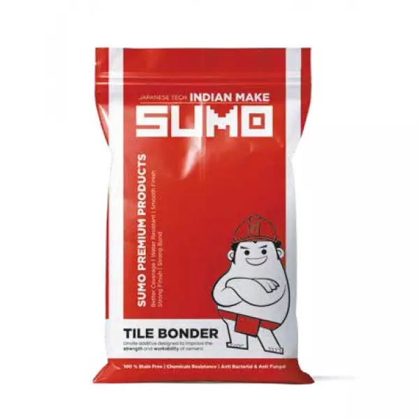 Tile Bonder Adhesive Application On Tiled Floor