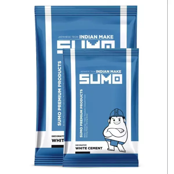 White Cement Bags Stacked In Warehouse