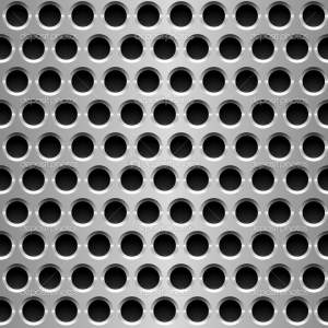 Close-up View Of Perforated Metal Sheet Showing Uniform Hole Pattern
