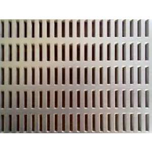 Rectangle Shaped Perforations On Metal Sheet Used For Industrial Applications
