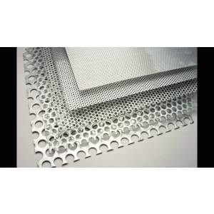 Stainless Steel Perforated Sheet Showing Uniform Round Holes