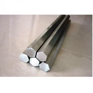 Close-up View Of A Hexagonal Steel Bar Showing Edges And Surface Finish