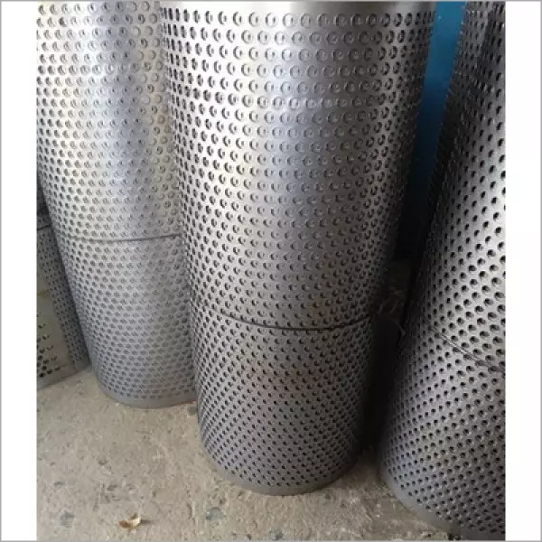Close-up Of Stainless Steel Perforated Sheet Coil Showing Round Holes Pattern