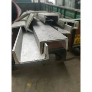 Stainless Steel Channel Stacked At Warehouse Showing Polished Surface