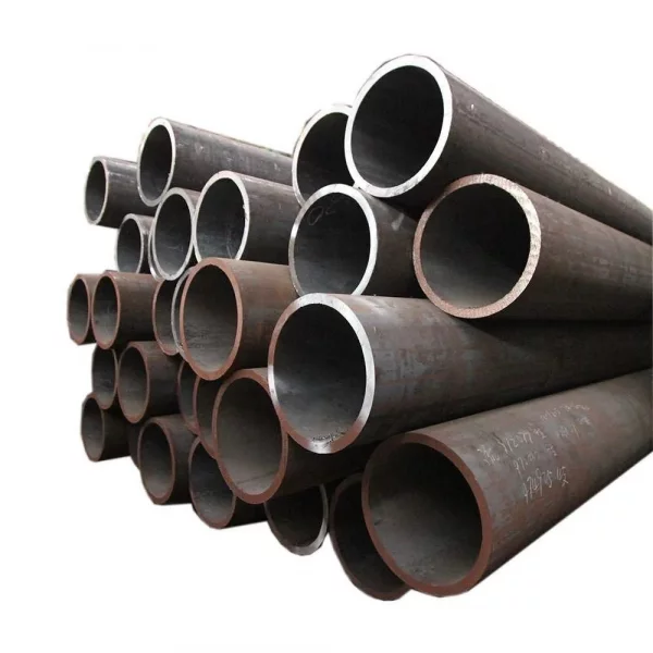 Close-up View Of Metallic Welded Pipe Showing Seam Details