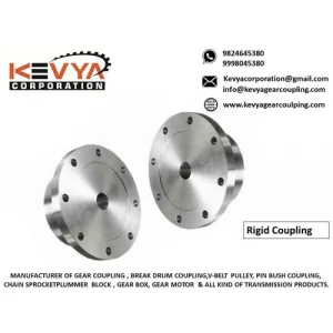 Rigid Coupling Showing Metal Flanges Connected Tightly Between Two Shafts