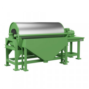 Industrial Wet Drum Magnetic Separator Machine Removing Ferrous Contaminants From Slurry