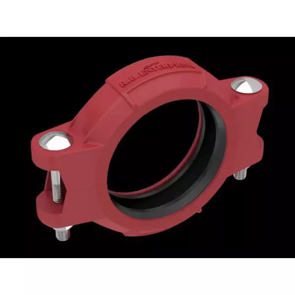 Grooved Rigid Coupling Installed On An Industrial Pipe Showing Secure Connection