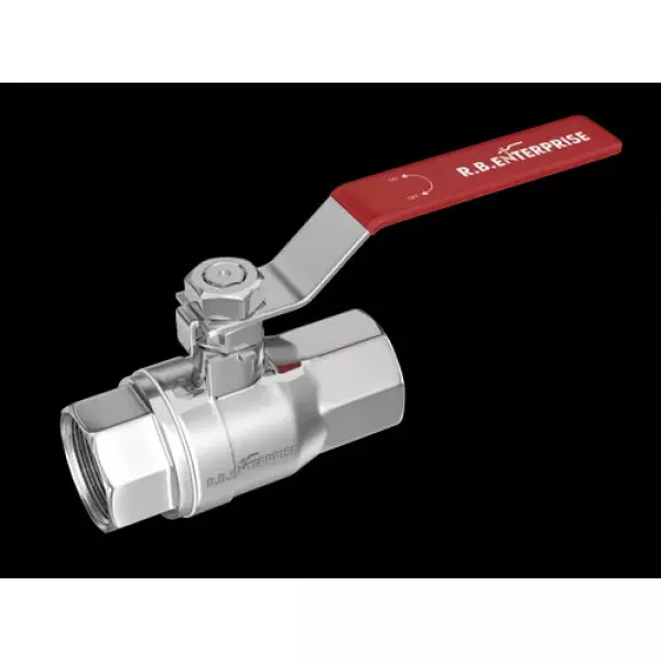 Threaded Ball Valve Showing Metal Body With Screwed Pipe Connection