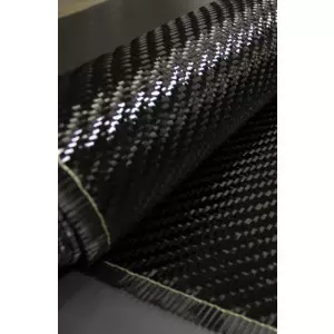 Close-up View Of Black Carbon Fiber Textile Showing Weave Pattern