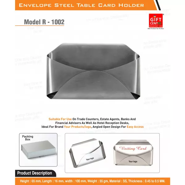 Envelope Steel Table Card Holder