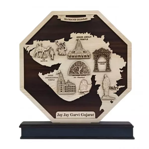 Glorious Gujarat Wooden Memento